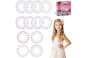 HELOVGE Machine à Strass pour Cheveux,Diamond Styler ​Kit Styling Tool avec ​180 gemmes décoratives - Multicolore, Kit de Bijoux de Jouets Créatifs pour Filles