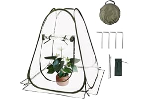 HOIIME Serra piccola tenda invernale per piante, mini serra, pop-up, tenda invernale per piante, copertura per vaso di fiori, protezione dal gelo (70 x 70 x 80 cm), YONLIS-1