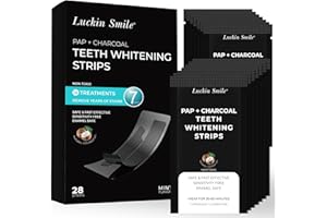 Bande Blanchiment Dentaire, 28 Teeth Whitening Strips au Charbon Actif pour 14 Séances de Blanchiment Dentaire, Formule non Sensible, Élimination Sûre et Efficace des Taches