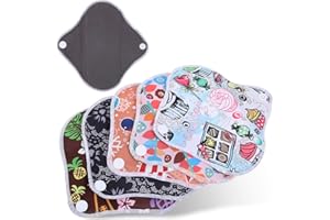 BRRNOO Assorbenti Mestruali Riutilizzabili, 5 Pezzi Assorbenti Lavabili Set Assorbenti Mestruali Assorbenti Assorbenti in Fibra di Carbone di Bambù Impermeabili Assorbenti Postpartum Assorbenti(#2)