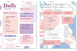 Articious Daily Planner Notepad Combo (Pack of 2) B5 Organizer Writing Pad for Home, Office, Work, Stationery Supplies