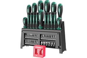 HYCHIKA BETTER TOOLS FOR BETTER LIFE HYCHIKA Juego Destornilladores, 51PZS Kit Destornilladores Incluye Soporte de Almacenamiento, Aplicable a DIY, Muebles de Montaje, Mantenimiento Familiar, Uso del Taller