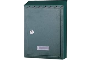 Bakaji Cassetta Postale da Parete in Acciaio Inox Buca Lettere per Posta da Esterno con Chiusura a Chiave (Verde)