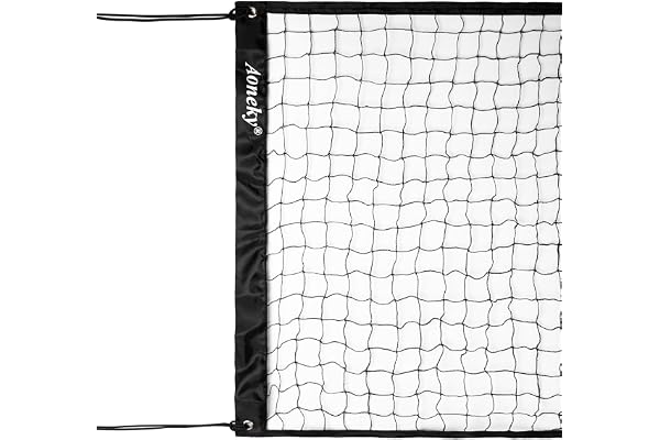 Aoneky Filet de Volley-Ball 4,5M /6,4M /9,6M x 0,9M, Nylon, avec Cordes pour Montage - Filet de Badminton Pickleball Tennis Piscine Plage Jardin Intérieur Extérieur