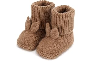 Loyfoky Baby Booties Newborn Babe First Walkers Knit Boots Warm Knit Crib Shoes Crochet Soft Infant Sock for Boy Girl