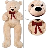 GIFT for Lover - 160 cm Imported Fabric GIANT Size Plush Bear Beige with Bow Tie