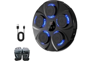 FTJKGH Musical Boxing Machine, Bluetooth Smart Music Boxing Machine with 9-Levels Speed & Modes, LED Lights, Boxing Gloves Wall Mounted Music Punch Machine for Adult and Kids, Teenage Boy Gifts