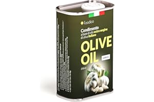 ‎FOODICO Foodico Olivenöl mit Knoblauch – Extra Natives Olivenöl kaltgepresst, aromatisiert mit natürlichem Knoblauch – 250 ml Metall-Dose aus Italien