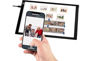 DIGITPRO Escáner de diapositivas ultrafino de 12 x 9 pulgadas, panel de luz LED, negativos y diapositivas de película, escáner de diapositivas para digitalizar, portátil, convierte diapositivas de 35 mm en