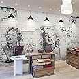 Poowef 3D Wallpaper Marilyn Monroe European Retro Cafe Bar and Clothing Store Mural Paper Background Image 350cmx256cm(137.8x100.8inch)