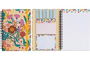 KIFZM A5 Sticky Notebook,Each with 9 Pads of Decorated Sticky Notes and a Handy Notebook,Self-Stick Note Pads Teacher Appreciation Gift Writing Memo Pads School Office Supplies and Daily Organization