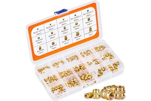 DOTTALL 300 Stück Gewindeeinsatz M2 M2.5 M3 M4 M5 M6 Einpressmuttern Messing Gewindebuchsen Innengewinde Rändelmuttern mit Sortierbox für Kunststoffteilen in Durch Erwärmung oder Ultraschall in 3D Drucker