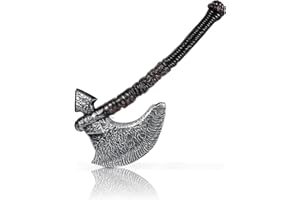 Hoappa Plastic Viking Axe Prop, 46cm Double Edged Battle Axe with Textured Blade and Handle, Halloween Costume Toy