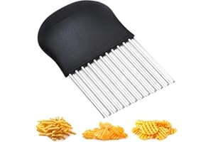 RZMZBY Cuchillo Corrugado Vegetal,Cortador Ondulado,Cortador Ondulado de Patatas Fritas,Cortador de Arrugas Inoxidable para Cortar Patatas, Batatas, Frutas y Verduras