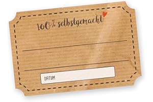 ‎ITENGA itenga Sticker Aufkleber 50 x Marmeladenetikett "100% selbstgemacht" Klebeetiketten selbstklebend für Marmelade Einmachgläser Geschenke
