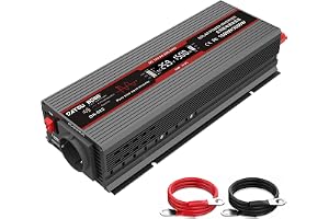 DATOUBOSS växelriktare 24 v till 230 v Ren Sinus 1 500 W/3 000 W spänningsomvandlare med LCD-skärm, USB-portar och EU-uttag för hus, husvagnar, solsystem