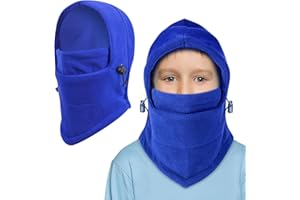 TAGVO Pasamontañas Térmico para Niños 4 a 10 Años, Térmica Espesar Forro Polar Cortaviento Transpirable Máscara Esquí, Kid's Balaclava Deportes de Invierno al Aire Libre Aptos para Esquí Senderismo