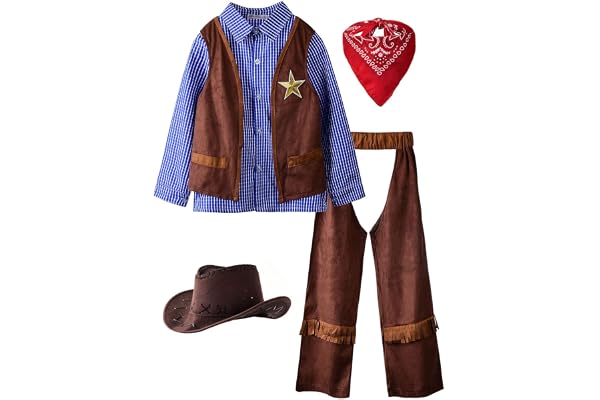 ReliBeauty Déguisement Cowboy Enfant Costume Garçon Carnaval Halloween