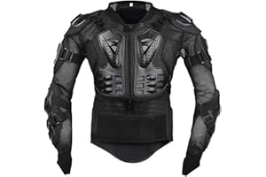 cuffslee Armure Complète De Moto, Veste De Protection ATV Guard Shirt Gear Jacket Armor, Protection Dorsale pour Course Hors Route Dirt Bike Ski Skating (Black / 2XL)