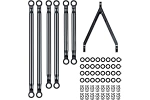 AXspeed 1 Set 1/24th Aluminium Linkage Pull Rod Chassis Links für Axial Scx24 4WD RTR AXI00005 RC Car (Schwarz)