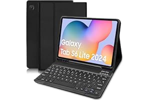 COEZFE Funda Teclado para Samsung Galaxy Tab S6 Lite 10.4" 2024, Español Ñ Teclado para Samsung Tab S6 Lite 2024/2022/2020, Delgada Funda para Galaxy S6 Lite (SM-P620/P625/P613/P619/P615/P610), Negro