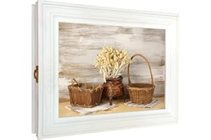 Cer-Plast Schlüsselkasten aus Holz Hängeschrank mit Schlüsselbrett Wandorganizer für Schlüsselaufbewahrungm Schlüsselschrank Vintage-Optik Holzschlüsselbox