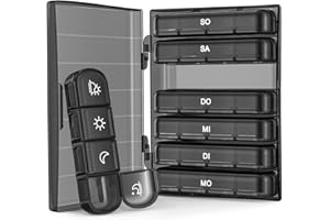 ‎AUVON AUVON Tablettenbox 7 Tage Morgens Mittags Abends Nachts, Medikamentenbox 7 Tage 4 Fächer BPA-frei, Klein Pillendose Große Fächer für Medikamente, Vitamine, Fischöl