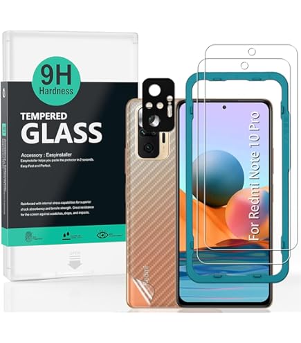brotect Pellicola Protettiva Vetro per Xiaomi Redmi Note 10 Pro (Fronte+ Fotocamera) Protezione Schermo (3 Pezzi) [Durezza Estrema 9H, Chiaro