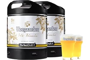 Pack 2 fûts de bière 6 litres Perfectdraft - 2 verres associés (Hoegaarden Blanche + 2 verres 33 cl)