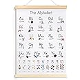 Gebetter Learn The Alphabet Animals Wall Chart Educational Poster for Kids Toddlers Kindergarten Preschool Family Education