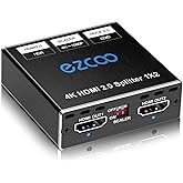 Splitter HDMI 4K 60Hz 1x2 1080P 120Hz HDCP HDR 18Gbps UHD Dolby Vision Atmos EDID Scaler 4K 1080P per Doppio Monitor HDMI 2.0