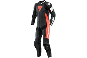 ‎DAINESE Dainese Tosa 1-Teiler Perforierte Motorrad Lederkombi (Black/Red/White,50)