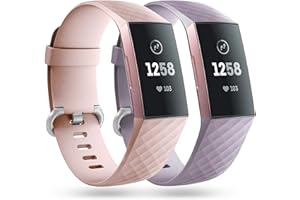 Faliogo 2 Stück Ersatzriemen Kompatibel mit Fitbit Charge 4 Armband/Fitbit Charge 3 Armband, Weiches Sports Uhrenarmband Armbänder für Damen Männer, Klein Groß