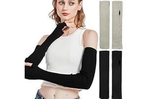 JCTRRJ 2 Pairs of Knitted Hand Warmers Unisex Winter Gloves Women's Gloves Winter Arm Warmers Arm Warmers Women's Arm Warmers Hand Warmers Women's Pulse Warmers Hand Warmers, black