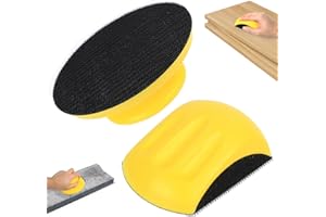 LIYIJIKEJI 2 Pcs Cale a Poncer, Cale à Poncer à la Main, 125mm Cale de Poncage, Bloc de Ponçage à la Main Crochet et Boucle, Cale à Poncer Carrosserie Voiture Bricolage Tampons de Ponçage(Rond et Souris)