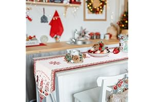 LeaderPro Camino de mesa de Navidad con bonitos copos de nieve, 35 x 180 cm, lavable, moderno, para invierno, cocina, decoración para interior y exterior, Navidad, vacaciones, fiesta