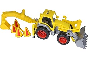 WADER QUALITY TOYS WADER ConsTruck Radlader mit Heckbagger Baustelle