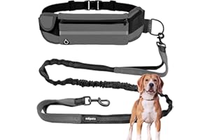 Edipets, Pas do biegania, Rozkładany, Wolne Ręce, Bieganie, Przeciwciągające, Elastyczny, Odblaskowy, 160-220 cm, Jeżdżka, do telefonu komórkowego (Szary)