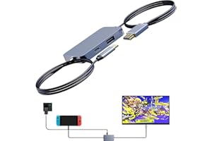 DUFUSO Cavo 6 in 1 Adattatore da USB C a HDMI 4K HD con USB 3.0 / Type C PD, Cavo HDMI USB C per Steam Deck, Nintendo Switch, MacBook, Samsung, ecc - Alluminio 1,28 m