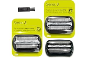 Wone 2Pack 21B,Compatible with All Braun Series 3 Replacement Heads，Compatible with Braun 3040s 300s, 310s, 320s, 3050cc 370cc-4,3090cc, S3 Replacement Head,Foil & Cutter Razor Head.