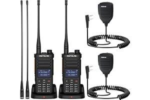 Retevis Ailunce RA89R Amatörradio med Appstyrning, Tillfällig Repeater, Dual Band Walkie Talkie, AM/FM-Mottagning, 2800mAh Batteri, Ham Radio med Mikrofon och Antenn för Friluftsliv