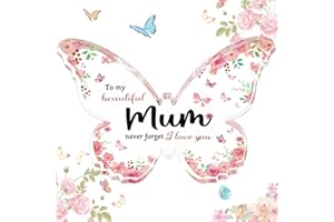 PICKONA Gifts for Mum, Beautiful Butterfly-shaped Acrylic Plaque - Thoughtful Mum Gifts from Daughter Son - Ideal for Birthday, Mother's Day, Christmas - Best Mum Gifts - Perfect Presents for Mum