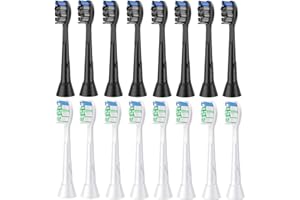 AISMAILI 16er Aufsteckbürsten Kompatibel mit Philips Sonicare Elektrische Zahnbürste, 8er Weiße Ersatzbürsten, 8er Schwarze Aufsätze