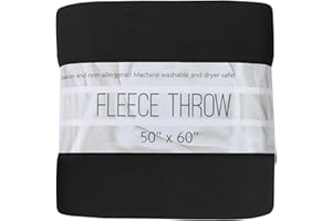 Trail maker 50x60 Throw Blankets, Fleece Throw Blanket for Livingroom, Couch, Chair, Bed (Solid Black)