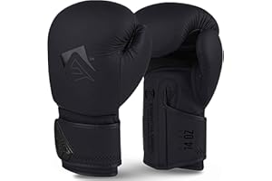 AQF Guantes Boxeo, Cuero Saco De Boxeo Guantes De Boxeo, Guantillas MMA Kick Boxing, Muay Thai, UFC Guantillas Boxeo con Capa Extra Acolchado Hombre Mujer 8 10 12 14 16 Oz