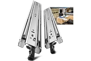 AOLISHENG Glissiere Pour Tiroir Charge Lourde 750 mm Avec Serrure Pour Camping Car & Van Latéral Coulisse de Tiroir Sortie Totale Rail Coulissant Glissière a Bille Charge max 68 kg 1 Paire(2 pièces)