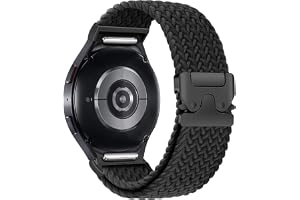 Issinlky No Gap Nylon Flätat armband Kompatibel med Galaxy Watch 7/FE/6/5/4 40mm 44mm, Elastiskt Magnetiskt Spänne armband fö