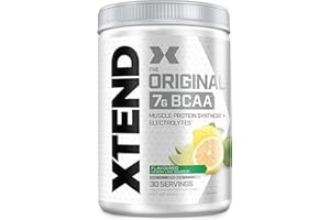 SCIVATION XTEND Original - BCAA-Pulver - Zitrone & Limette Squeeze | Ergänzungsmittel mit verzweigtkettigen Aminosäuren | 7 g BCAA + Muskelproteinsynthese Elektrolyte für Regeneration & Hydration | 30 Portionen