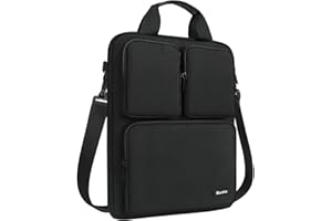 Gocokia Torba na laptopa z trzema kieszeniami do MacBook Air, MacBook Pro Retina 13", 14,1", torba na ramię Cross-Boda, aktówka, torba listonoszka, aktówka, czarny