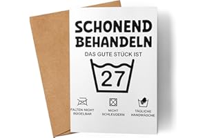 Lilavie-Design Schonend Behandeln Das Gute Stück ist 27 Karte 27. Geburtstag Lustige Geburtstagskarte Mann Frau